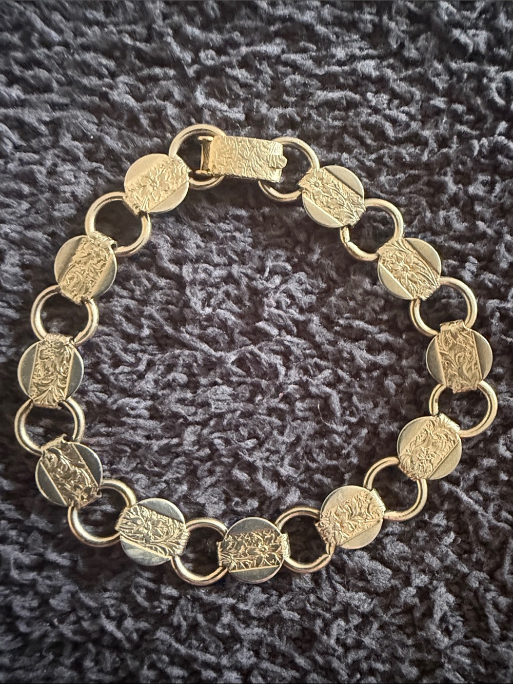 Gold-Tone Textured Link Bracelet - Women Jewelry
